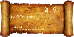 Maár Imre névjegykártya
