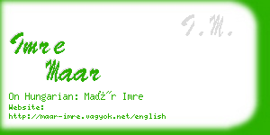 imre maar business card